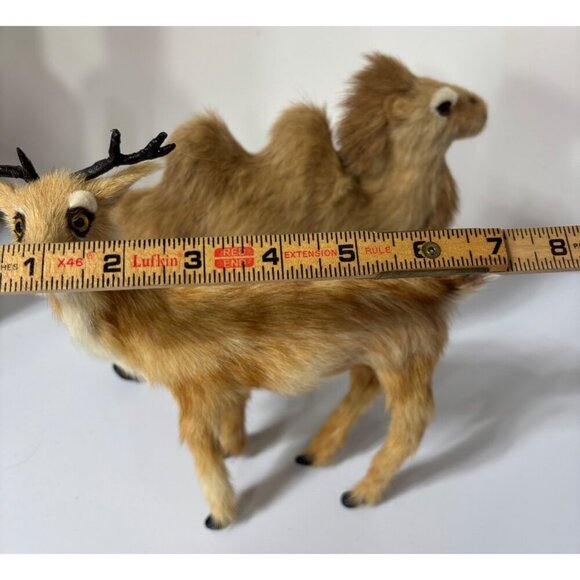 Vintage Furry Animal Figurines Deer And Camel Decor Set - Picture 10 of 10